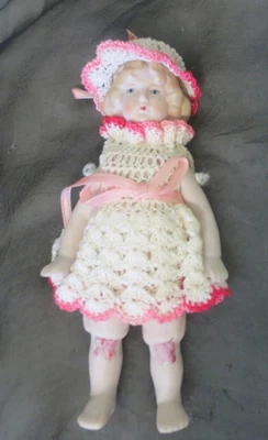 "Muñeca de niña bisque articulada Shackman vintage 5,5"" Japón" Foto 1 de 4