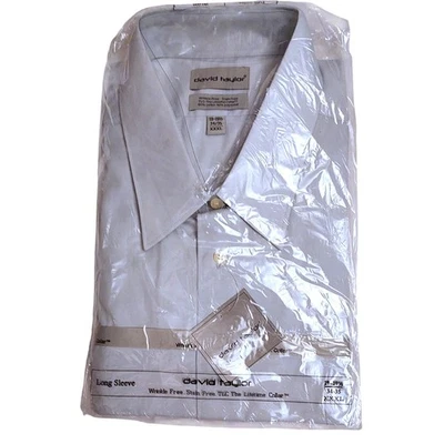 David Taylor платье рубашка мужской размер 19 большой высокий новый LS серый 3 X складки бесплатный винтажный - Изображение 1 из 4