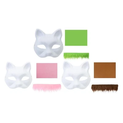 DIY Cats Mask Kit to Paint Blank Cat Mask for Halloween Art Crafts Dress up - Image 1 of 2
