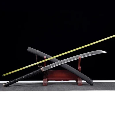 Espada japonesa Nagamaki - Lâmina de aço mola com bainha de madeira envolta em couro - Imagem 1 de 4