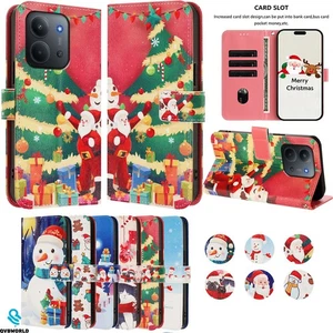 For Xiaomi Redmi A5 15C 14C A3 Note 14 Christmas Pattern Wallet Case Phone Cover - Picture 1 of 18