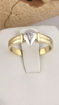 Anillo de oro macizo de 14k* Alto pulido**talla 8***8 mm de ancho* 1 diamante** WB217 Foto 1 de 4