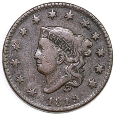 1819 1c N-6 Coronet or Matron Head Large Cent - Image 1 of 3