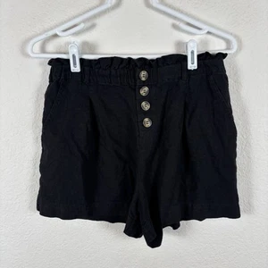 Charlotte Russe Womens Shorts Size L Large Stretch Solid Black Comfort Excellent - Picture 1 of 7