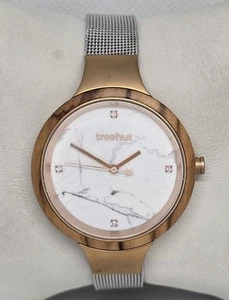Treehut Damenuhr Marmor Stil Zifferblatt Roségold Diamant Akzente Mesh Band 10 - Bild 1 von 9