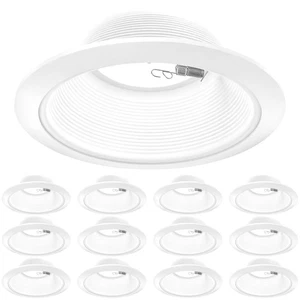 Sunco 12er-Pack 6 Zoll Decke Dose Leuchte Verkleidung, Stufe Schallwand mit abnehmbarem Ring... - Bild 1 von 7