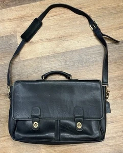 COACH STYLE 5275 METROPOLITAN MESSENGER BAG VINTAGE BLACK LEATHER Brief Case - Picture 1 of 17