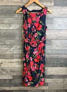 Phase Eight Catrin Dress Size UK 14 Navy Pink Floral Twist Jersey Wedding Event - Picture 1 of 10