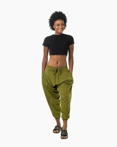 Buddha Pants Savannah Womens Baggy Boho Dance Harem Green Size 2XS - Picture 1 of 7