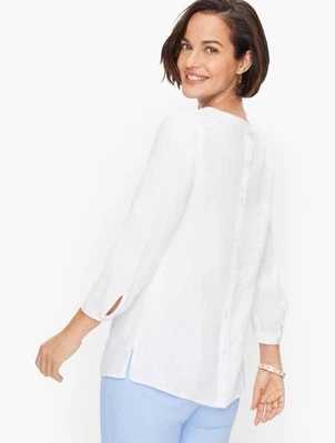 Talbots льняной маленький кнопка назад блузка верхний 3/4 рукав - Изображение 1 из 4