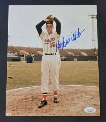 HOYT WILHELM Signed 8x10 Photo-HALL OF FAME-NEW YORK GIANTS-ORIOLES-JSA - Image 1 of 4