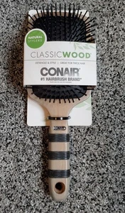 Conair Classic Wood Detangle & Style Paddle Brush Natural Styler - Picture 1 of 2