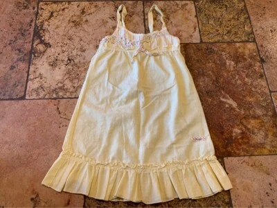 Vestido Naartjie Talla 7 Amarillo Lino Césped Sol Vintage  Foto 1 de 4