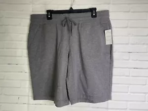 Jockey Womens Bermuda Shorts Stretch Jersey Pull On Elastic Waist Gray Size XL - Picture 1 of 10