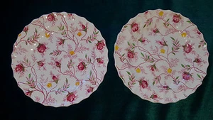 8 Vntg Copeland Spode England Rosebud Chintz 6" Ribbed China Bread&Butter Plates - Picture 1 of 11