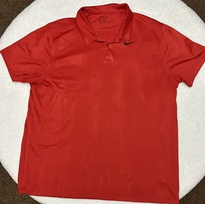Nike Dri-Fit Golf Polo Mens Size 2X, XXL Red Shirt With Black Swoosh - Picture 1 of 11
