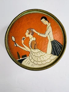 Vintage Puderdose "Drei Blumen" Gesicht Puder Karton Richard Hudnut Art Deco - Bild 1 von 14