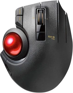 Elecom EX-G PRO Wired Wireless Track ball Silent Thumb 8 Button Mice Black Japan - Picture 1 of 4