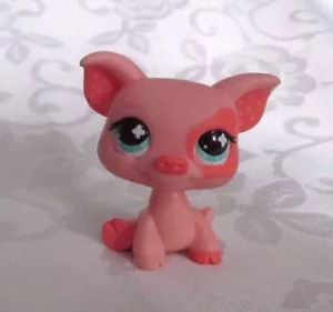 Littlest Pet Shop #622 Pfirsichrosa Schwein Aqua Eyes LPS Hasbro grauer Magnet 2006 - Bild 1 von 3