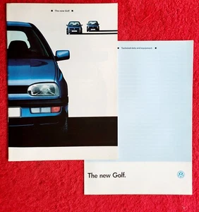1992 VW GOLF Mk3 UK Sales Brochure & Data and Equipment Brochure - Picture 1 of 1