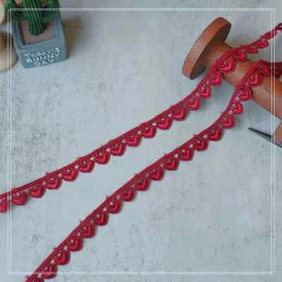 1/2-inch-wide heart trim ribbon lace price per yard select color - Image 1 of 2