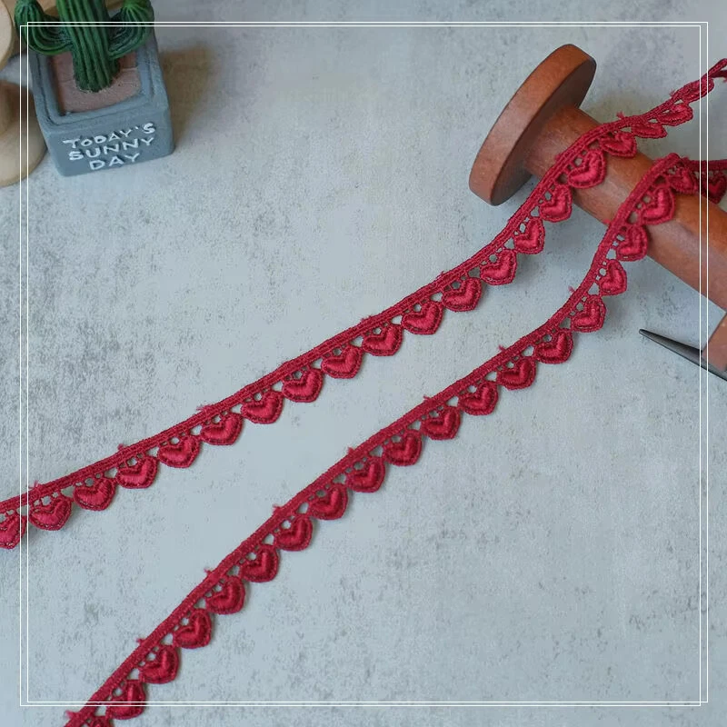 Cinta de encaje con ribete de corazón de 1/2 pulgada de ancho precio por yarda seleccionar color Foto 1 de 2