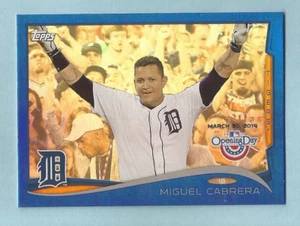 2014 Topps Opening Day Baseball BLUE FOIL Miguel Cabrera #100 Detroit Tigers - Picture 1 of 1