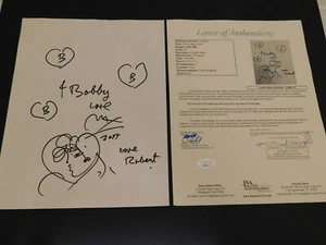 Peter Max handgezeichnet/signiert 8,5x11 Original seltene Skizze 2007 JSA - Bild 1 von 3
