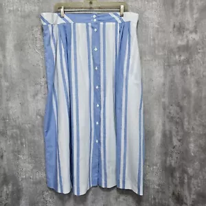 Vintage 80s Koret City Blues Womens 26W Union Made Blue White Colorblock Skirt - Picture 1 of 4