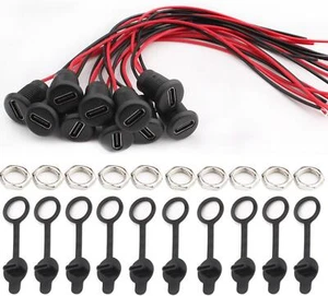 Cable de montaje en panel micro USB tipo C 10 piezas Micro USB tipo C montaje en panel de soldadura - Imagen 1 de 9