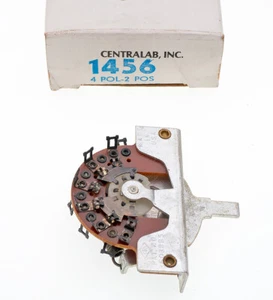 Centralab 1456 4-Pole 2-Position Spring Return Short Lever Switch, CRL - Picture 1 of 2