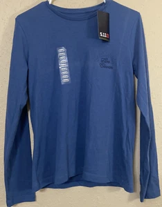 5.11 Tactical Womens Blue Hog Heaven Long Sleeve Cotton T-Shirt, Size Small, NEW - Picture 1 of 7