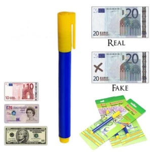 2X Banknotenprüfgerät Stift Geldprüfgerät Marker Gefälschte Banknoten Bür 'x3 - Bild 1 von 8