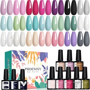 21 PCS Gel Nail Polish Set, Gel Nail Polish Kit with Base Gloss Matte Top Coat - Picture 1 of 7