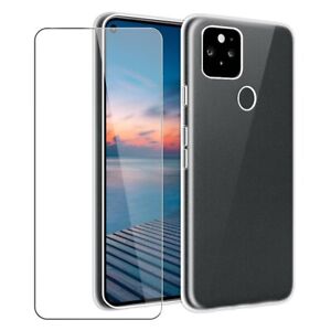 For GOOGLE PIXEL 5 CASE + TEMPERED GLASS SCREEN PROTECTOR CLEAR SHOCKPROOF COVER