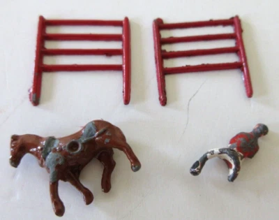 HO SCALE HORSE, RIDER & FENCE pcs - Image 1 of 2