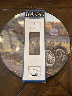 Juego de 4 cubiertas de quemador de estufa eléctrica redondas ciervos granja tractor granero NUEVO Foto 1 de 4