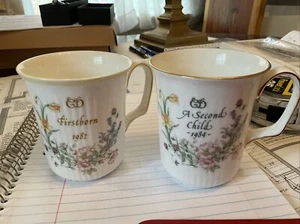 Royal Albert Birth Announcement Porzellan Teetassen Made in England 2er Set - Bild 1 von 3