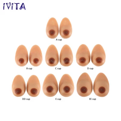A-EE Cup Self-adhesive Silicone Breast Fake Boobs Crossdresser Bra Enhancers Foto 1 de 4