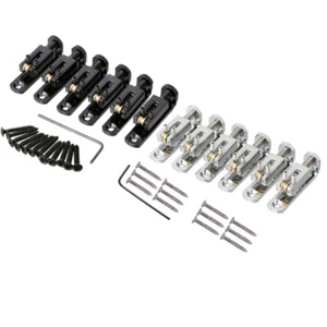 6pcs Single String Roller Saddle Guitar Bridge for cigar box banjo Black Silver - Picture 1 of 24