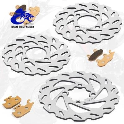 3 x Front Rear Brake Disc Rotors & Pads For Yamaha Raptor 700 700R YFM700R 06-12 - Image 1 of 4