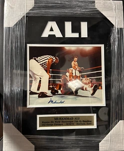 Muhammad Ali Autographed 8x10 Photo Knocking Down Foreman Framed BAS - Picture 1 of 4