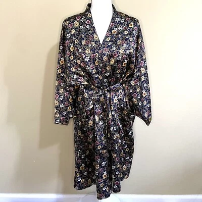 Talbots女式复古缎面花卉长袍,中号  — 第 1/4 张图片