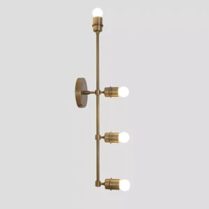 4 Bombillas Lineales Latón Crudo Sputnik Aplique de Pared Lámpara de Pared - Imagen 1 de 5