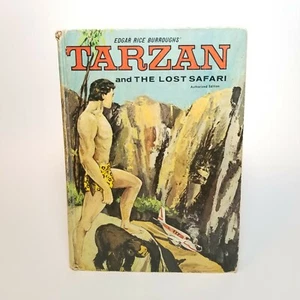 Vintage 1966 Tarzan and The Lost Safari  Book Hard Cover Illustrated  - Picture 1 of 9