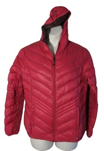 Daunenmantel Jacke Xersion L rosa packbar mit Kapuze - Bild 1 von 3