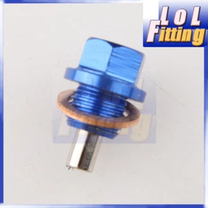 Engine Magnetic Oil Pan Drain Plug Bolt Kits Washer M12x1.25mm Blue - Picture 1 of 4