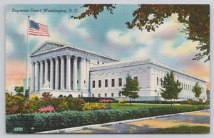 United State Supreme Court Washington DC Linen Postcard - Picture 1 of 2