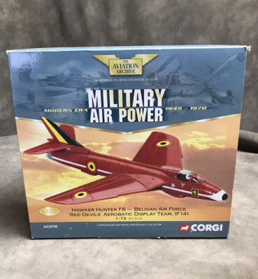 Corgi 1/72 Scale diecast AA32706 Hawker Hunter F6 Red Devils Belgian MODEL KIT - Image 1 of 4