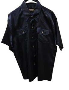 Vintage Dragonfly Clothing Kurzarm Hemd mit Knopfleiste Blau Größe L - Bild 1 von 3